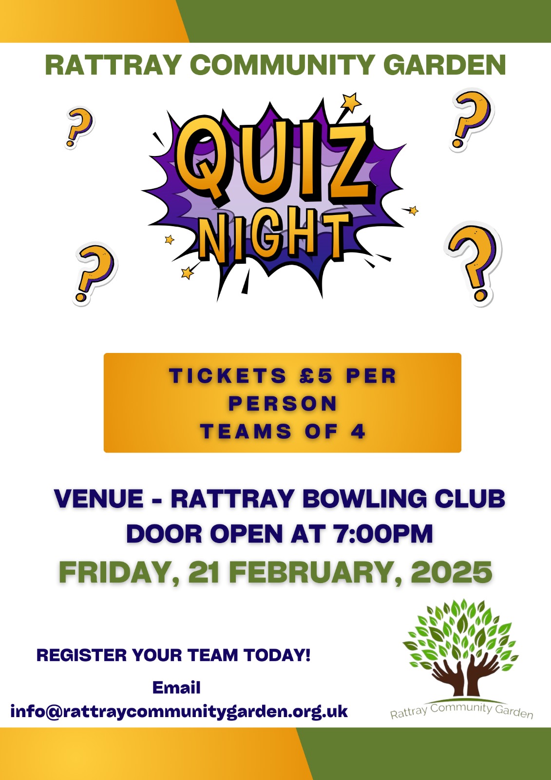 Rattray Community Garden Fundraising Quiz